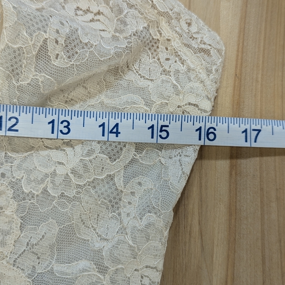 Vintage Lace Trim Light Blue Slip Dress Extraordinary Lace 34 S Ivory Stretch - Picture 11 of 15